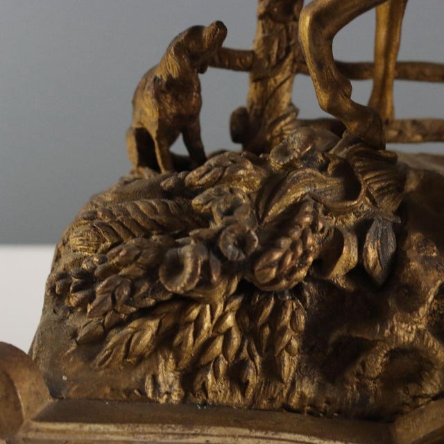 Gilded Antimony Mantel Clock For Sale - Image 6 of 13