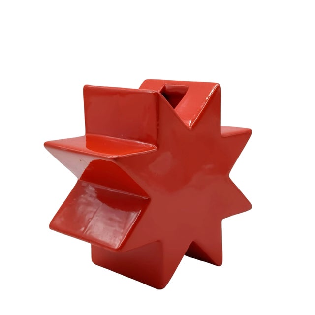 Mid-Century Modern Italian HSING Ceramic Vase by Ettore Sottsass for Alessio Sarri, 1980s For Sale - Image 3 of 9