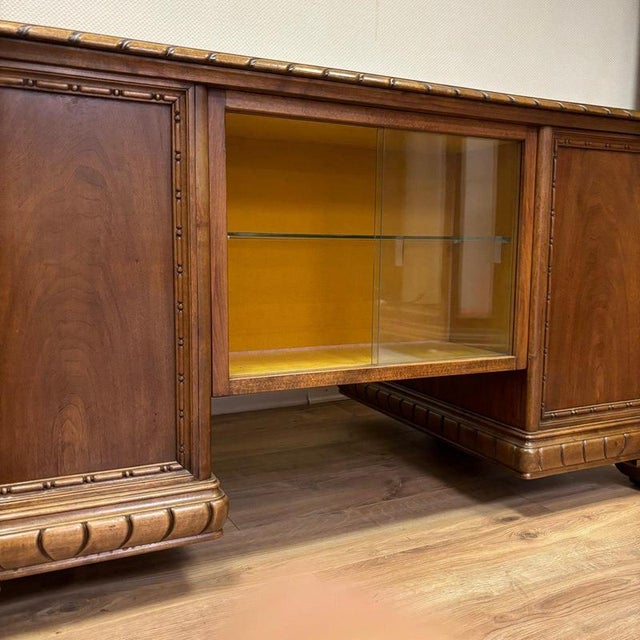 Vintage Neo-Renaissance Walnut Desk, 1950s For Sale - Image 18 of 18