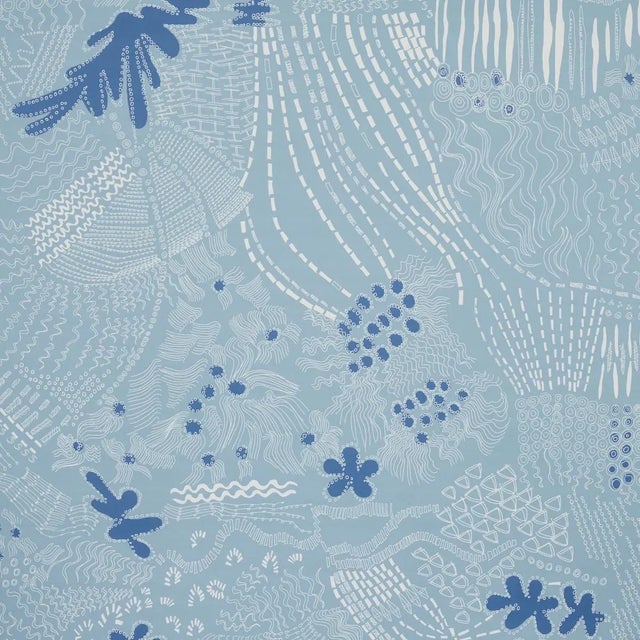 Not Yet Made - Made To Order Sample - Schumacher X Clements Ribeiro Haven Wallpaper in Teal & Navy For Sale - Image 5 of 5