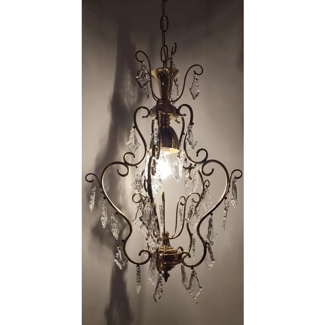 Crystal Ceiling Lamp. Spain, 1950s For Sale - Image 9 of 11