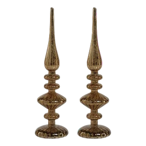 Azenor Gold LED Tabletop Finials, Set of 2