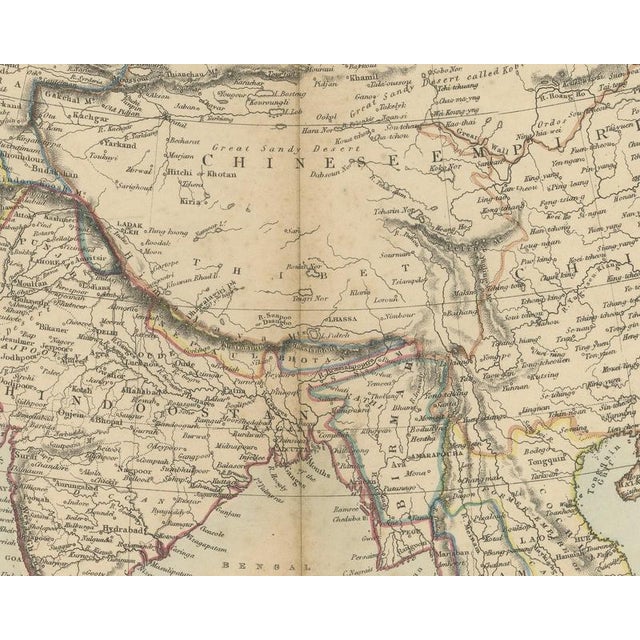Antique Map of Asia with Population Table of the Asiatic States, 1858 For Sale - Image 4 of 9