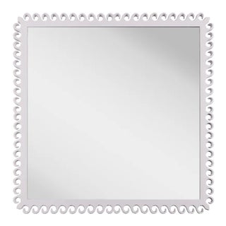 Fleur Home Carnival Gras Square Mirror in Lite Lavender, 38x38 For Sale