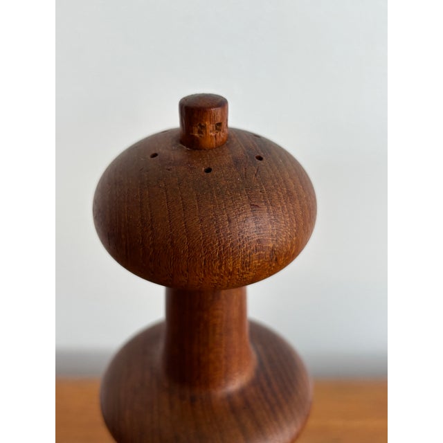 Vintage 1960s Danish Modern teak salt shaker & pepper grinder. Made In Denmark and marked Dansk Designs. Beautiful rich...