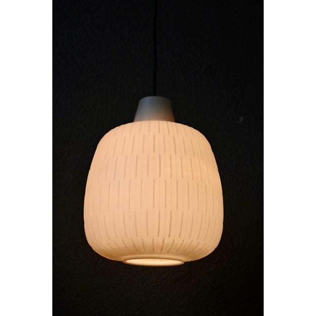 1960s Bergamo Pendant Lamp in White Opaline Glass by Aloys Gangkofner for Peill & Putzler, 1960s For Sale - Image 5 of 8