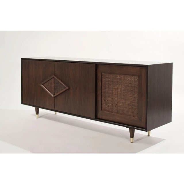 Mid Century Modern Dark Walnut Credenza, C. 1950s For Sale In New York - Image 6 of 13