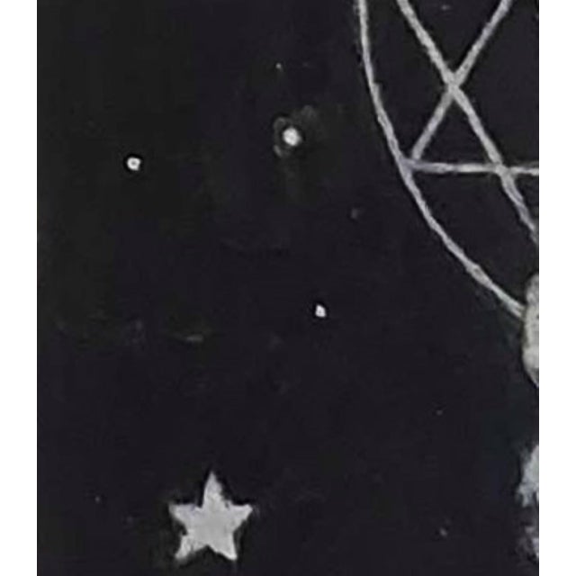 Abstract Crystal Study by Babs Webb | Powder graphite and acrylic on Bristol paper depicting a crystal formation. For Sale - Image 3 of 5