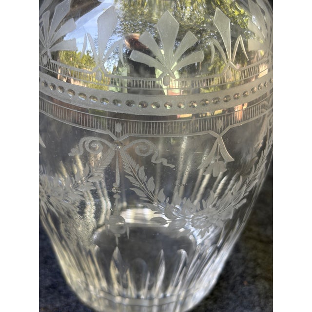Antique Etched Cut Crystal Decanter For Sale In New York - Image 6 of 18