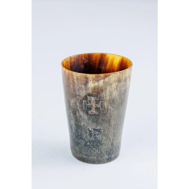 Antique Horn Beaker With Silver Cross, Circa 1880, English For Sale - Image 4 of 4