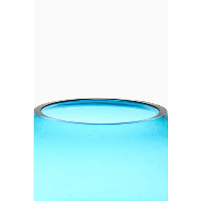 Sky Blue Glass Vase, 1950s For Sale - Image 4 of 5