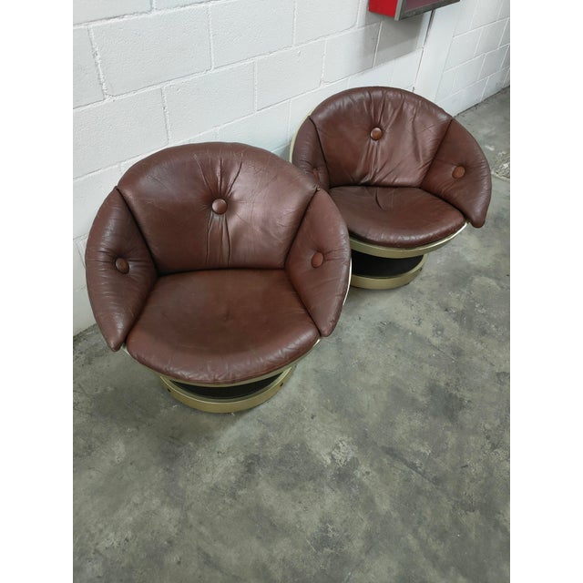 Brown Mid-Century Lounge Chairs from Oddmun Vad, 1970s, Set of 2 For Sale - Image 8 of 10