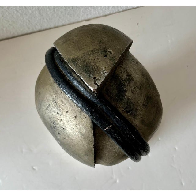 George Nama, Mod Brutalist Abstract Metal & Painting Heavy Sculpture Bust George Nama, 1973 For Sale - Image 10 of 10