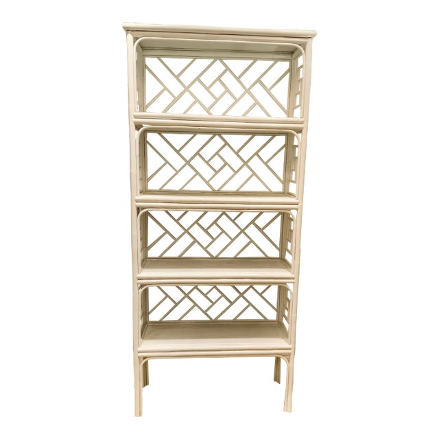 Organic Modern White Wood Etagere For Sale