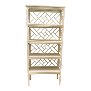 Organic Modern White Wood Etagere