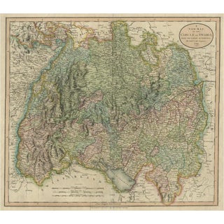 Hand-Colored Map of the Swabia Region of Germany, 1799 For Sale