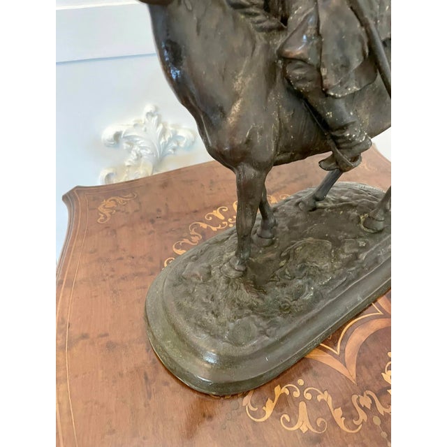 Antique Victorian Quality Bronze Figure of Cossack on Horseback For Sale - Image 11 of 12