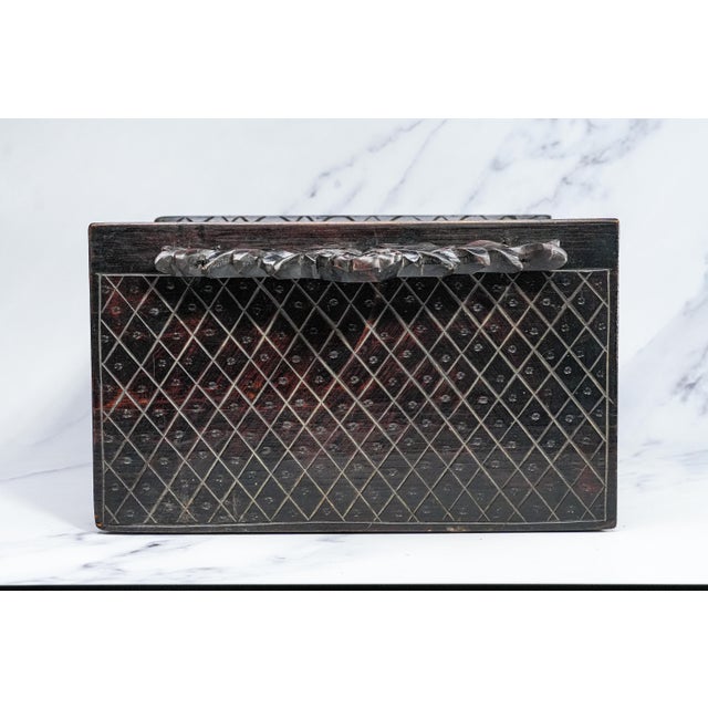 19th Century Hand Carved Wood Miniature Cabinet Chest of Drawers Victorian Jewelry Keepsake Storage For Sale - Image 16 of 17