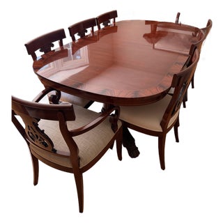 Vintage Kindel Neoclassical Mahogany Dining Room Set For Sale