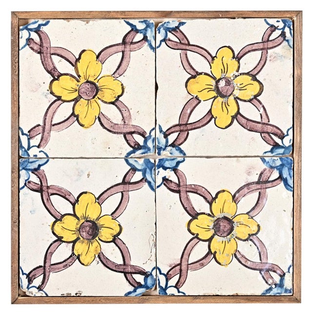 Wood Framed Set of 18th Century Portuguese Tiles For Sale - Image 7 of 7