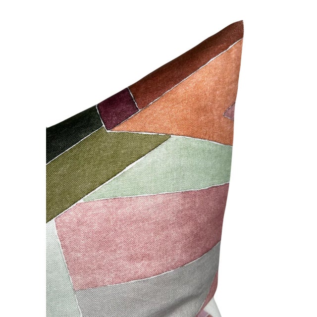 Modern Roulade Linen Pillow Cover in Pink/Rose, 22x22 Pillow For Sale - Image 3 of 3