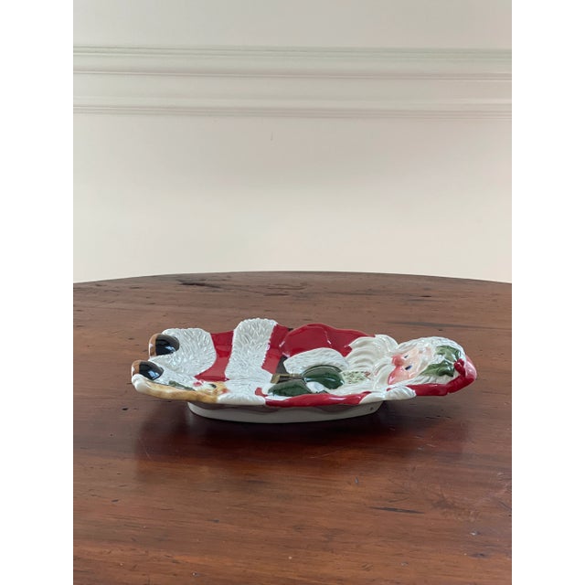 Vintage Fitz and Floyd Classics Santa With Cat Canapé Plate For Sale In Washington DC - Image 6 of 7