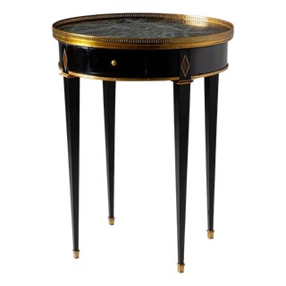 Ebonized Side Table with green Marble Top, France 2nd Half 19th Century For Sale