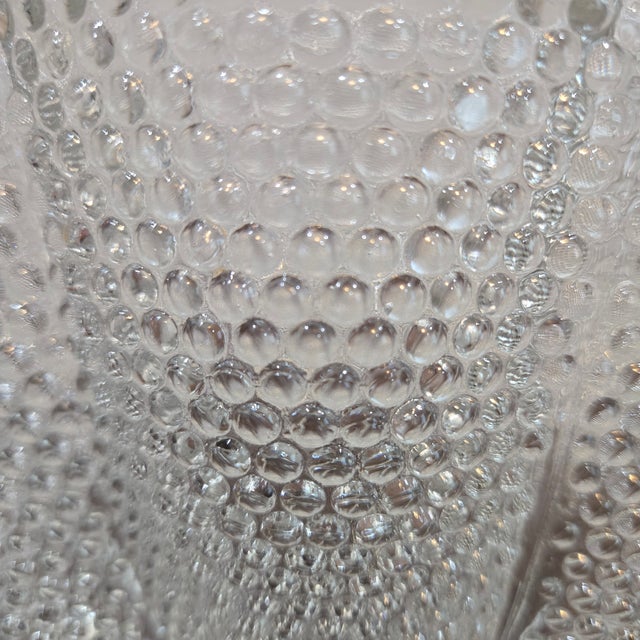 Mid-Century Modern Clear Glass Hobnail Fan Vase by l.e. Smith For Sale - Image 3 of 8