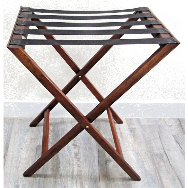 1920s Antique Pierced Mahogany Baker Furniture Butler Tray and Folding Stand For Sale - Image 16 of 18