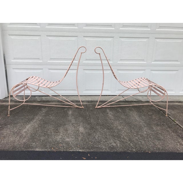 These are such whimsical chairs, perfect for a garden, front porch or patio. They are light pink and I adore all the lines...