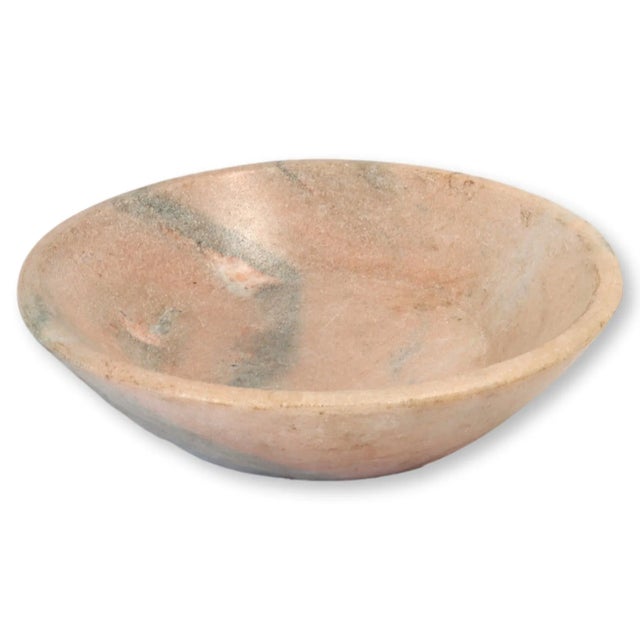 Handmade Honed Pink Marble Bowl For Sale - Image 4 of 4