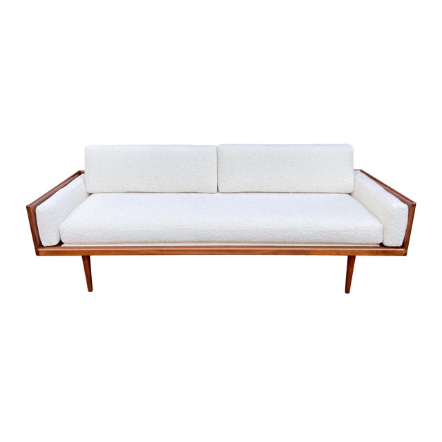 Wood 1950s Solid Walnut Case Sofa/Daybed by Mel Smilow For Sale - Image 7 of 14