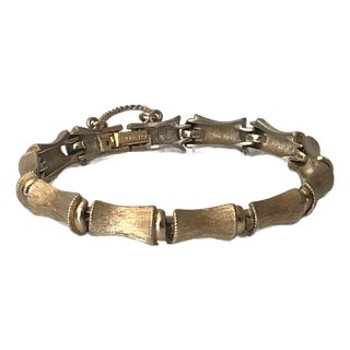 1970s Monet Gold Tone Bamboo Bracelet For Sale