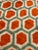 2020s Handwoven Moroccan Mrirt Wool Rug, Orange & Sage Green Honeycomb Berber Carpet, Organic Modern Area Rug, 87" X 118" For Sale - Image 5 of 11
