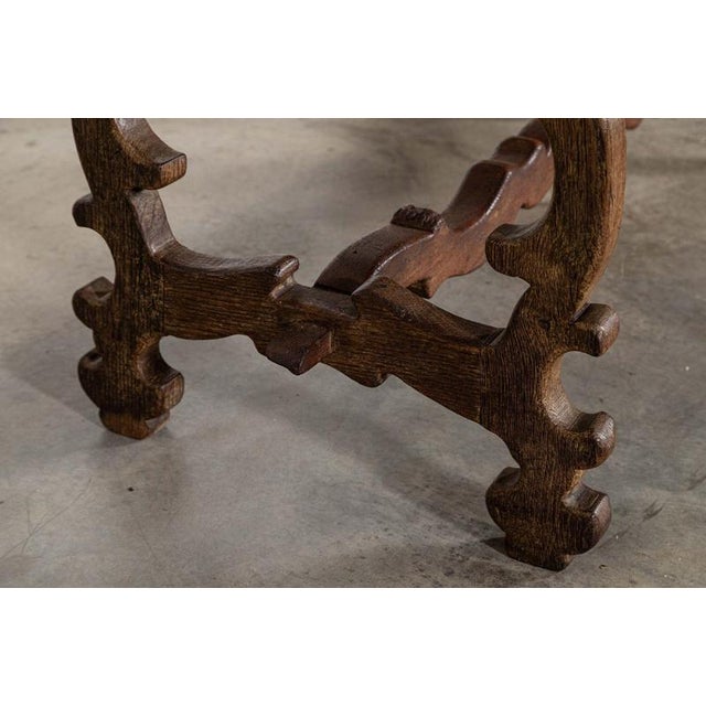 19th Century Spanish Oak Trestle Table, 1800s For Sale - Image 9 of 14
