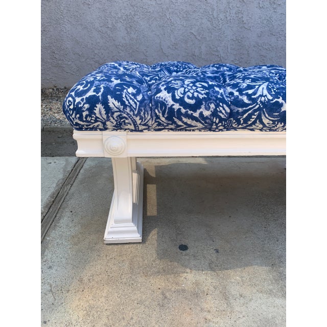 Mid Century Neoclassical Ottoman or Bench Upholstered in Ralph Lauren For Sale - Image 12 of 12