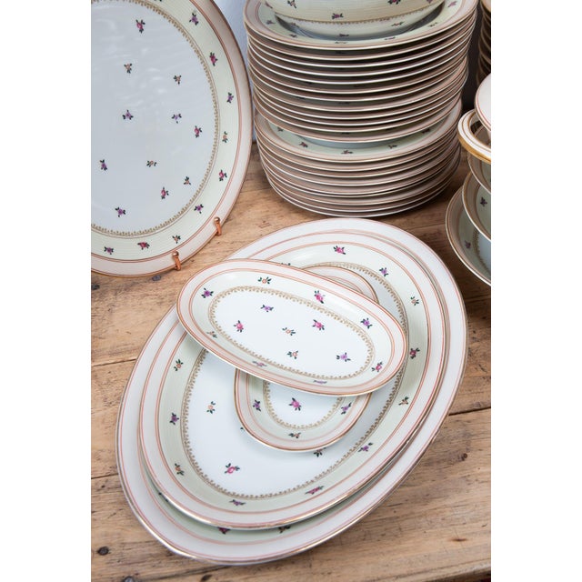 Antique French Limoges Porcelain Dinnerware by Charles Haviland, 1940s, Set of 62 For Sale - Image 3 of 9