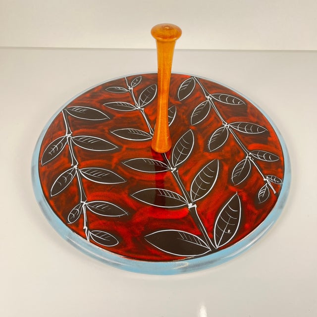 Mid-Century Modern Italian Ceramic Tray with Handle, 1960s For Sale - Image 6 of 8