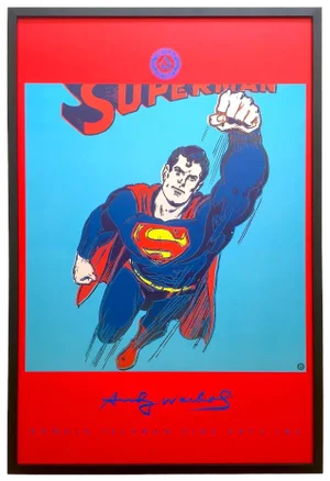 Andy Warhol Foundation 1996 1st Edtn Lithograph Print Framed Collector's Pop Art Poster " Superman " 1981