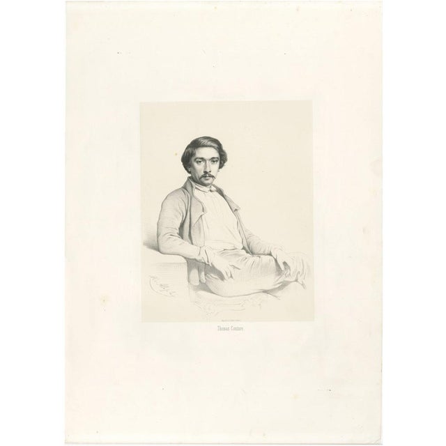 Le Gout-Gérard, Portrait of Thomas Couture, 19th Century, Lithograph For Sale - Image 10 of 10