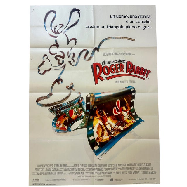 Vintage Italian Movie Poster Who Framed Roger Rabbit, 1988 For Sale