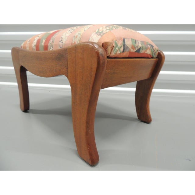 1940s Vintage Rectangular Upholstered Footstool For Sale - Image 5 of 6