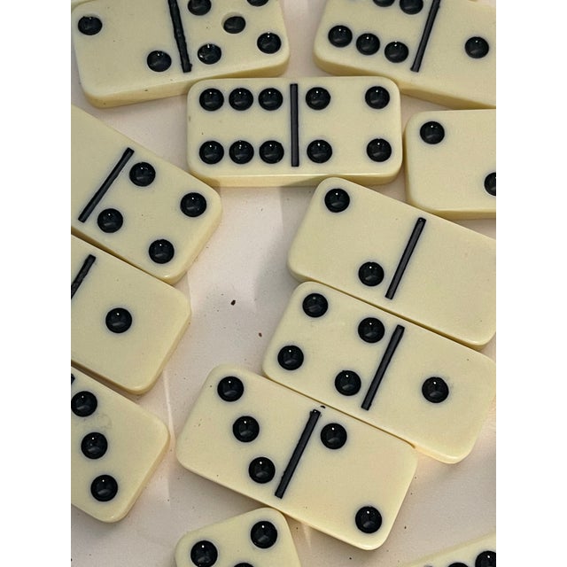 Mid-Century Modern Vintage Dominoes Set in Wooden Box For Sale - Image 3 of 5
