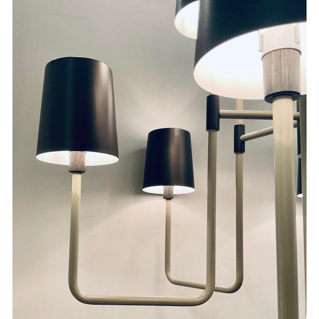 Modern Arteriors Industrial Modern Smoked Bronze Bedford Chandelier For Sale - Image 3 of 4