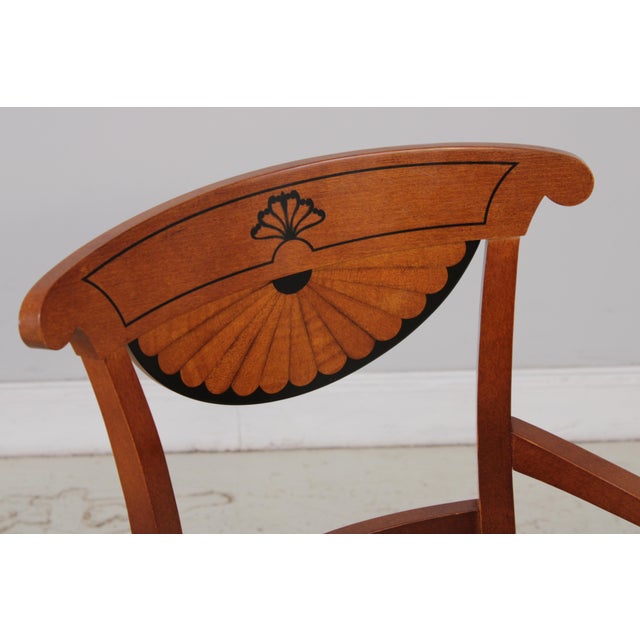 Set of 6 Biedermeier Style Satinwood Dining Chairs For Sale - Image 9 of 16