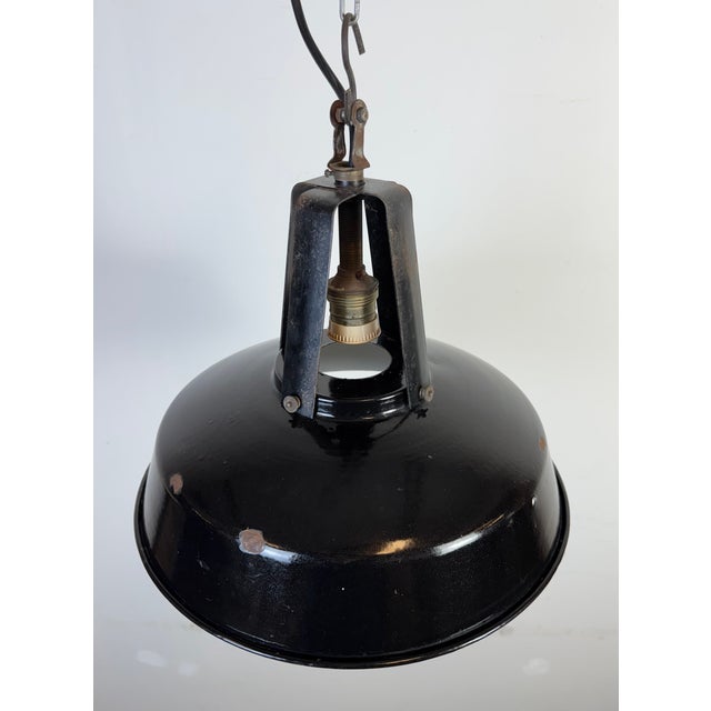 French Industrial Black Enamel Pendant Lamp from Mazda, 1960s For Sale - Image 9 of 18