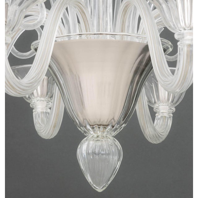 Transparent Modern Murano Glass Eight-Branch Chandelier For Sale - Image 8 of 11