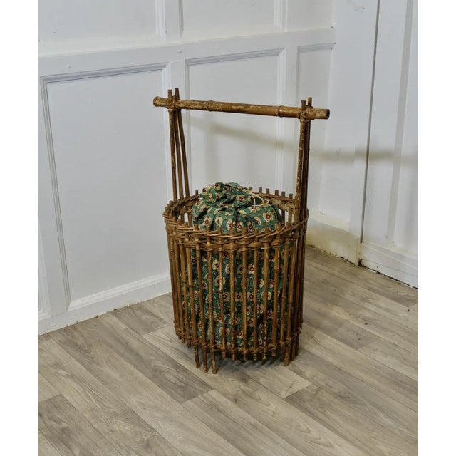 1960s Vintage Bamboo Craft Basket, 1960s For Sale - Image 5 of 9