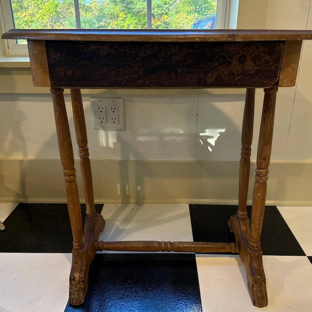 Mid 19th Century Antique Victorian Cottage Handpainted Side Table For Sale - Image 5 of 11