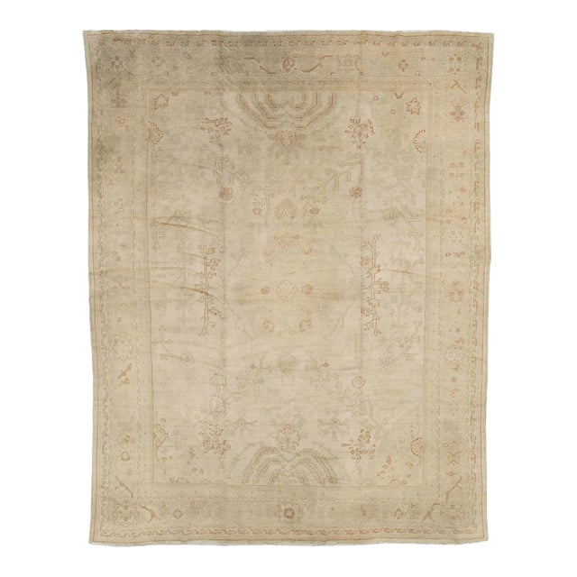 Galerie Shabab Collection Early 20th Century Turkish Oushak Room Size Carpet For Sale